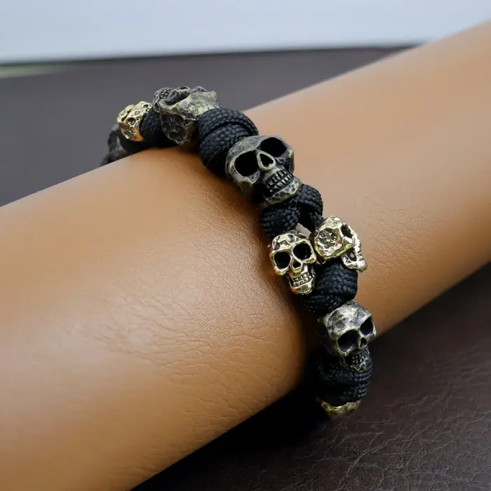 Skull Beaded Bracelet For Men - Image 3