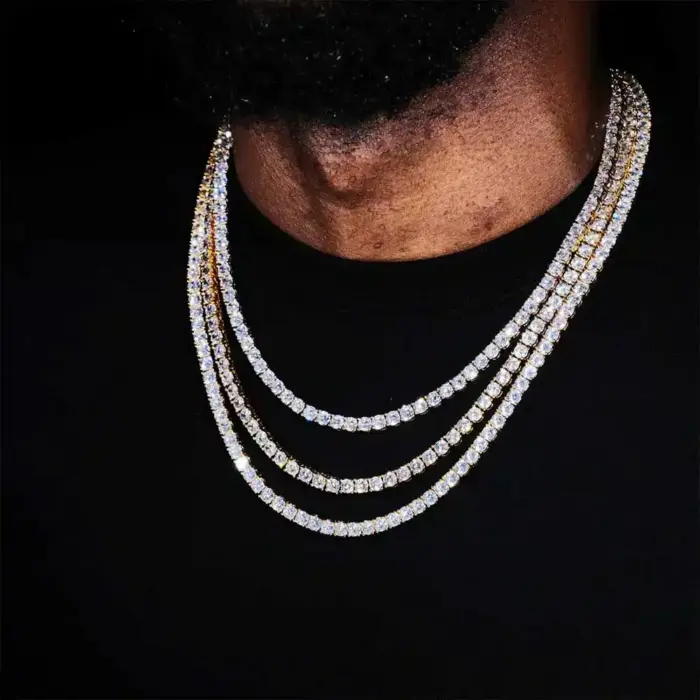 Cubic Zirconia Chain Necklace For Men - Image 1