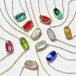 Titanium Steel Birthstone Crystal Pendant Necklaces
