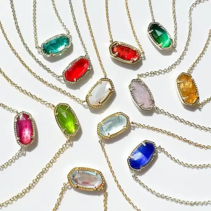 Titanium Steel Birthstone Crystal Pendant Necklaces - Image 1