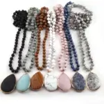 8mm Bohemian Stone Pendant Necklace For Women - Image 6