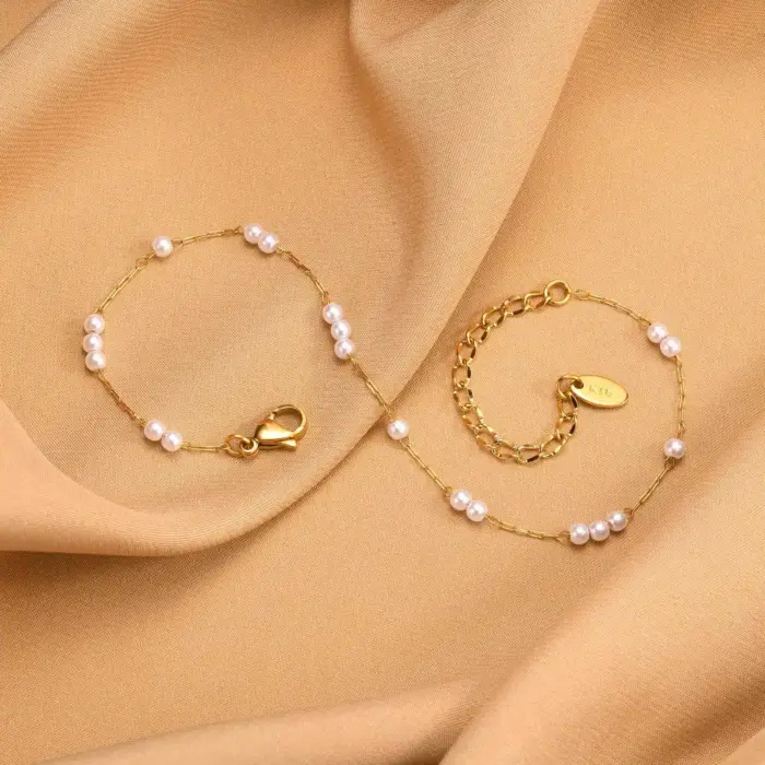 Stainless Steel Pearl Anklet For Women - Image 5