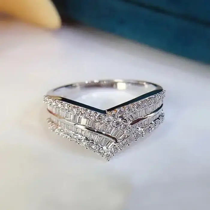 Shiny Cubic Zirconia Ring For Women - Image 1