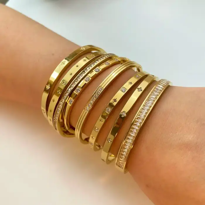New Waterproof Cubic Zirconia Bangles For Women - Image 3