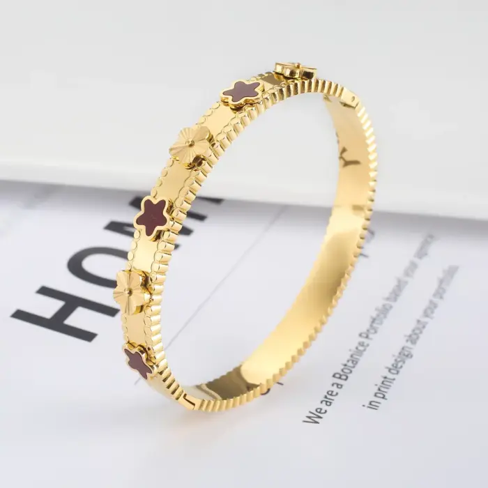 Stainless Steel Flower Bangles For Women - Image 3
