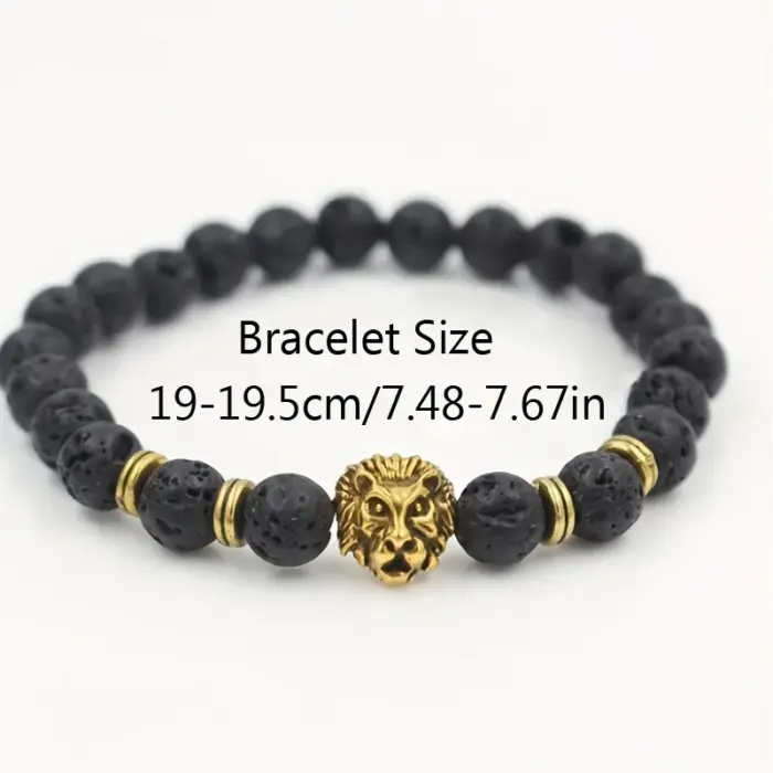 Lava Volcanic Stone Bracelet For Men - Image 2