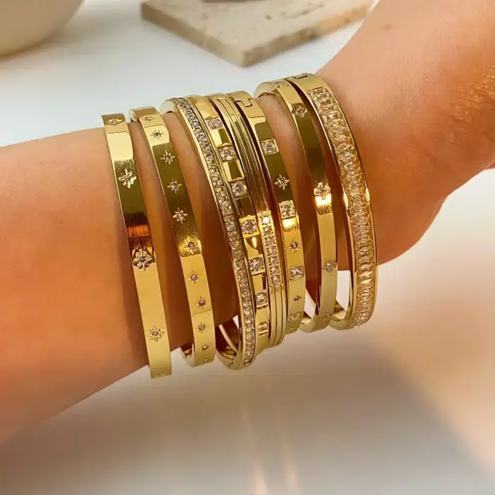 New Waterproof Cubic Zirconia Bangles For Women - Image 4