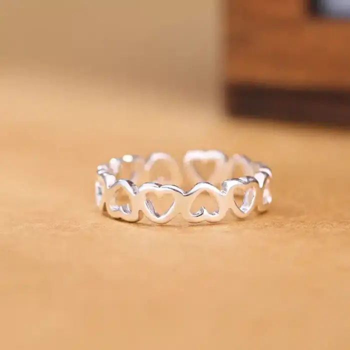 925 Sterling Silver Heart Rings For Women - Image 2