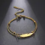 Stainless Steel Feather Anklet For Women - Image 2