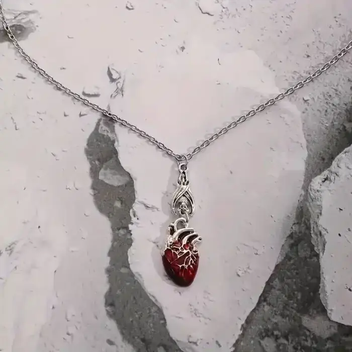 Bloody Heart Pendant Necklace For Women - Image 5