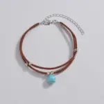 Boho Turquoise Bead Anklet For Women - Image 3