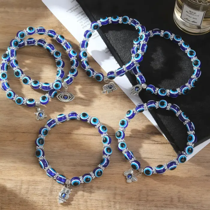 Blue Evil Eye Anklet For Women - Image 6