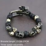 Skull Beaded Bracelet For Men - Image 6