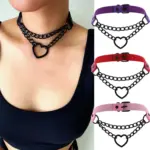 Metal Heart Choker Necklace