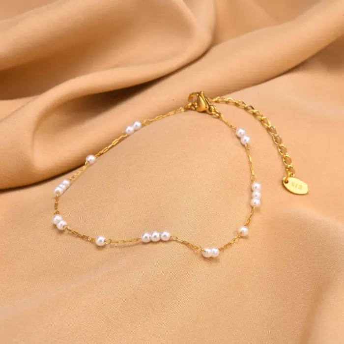Stainless Steel Pearl Anklet For Women - Image 4