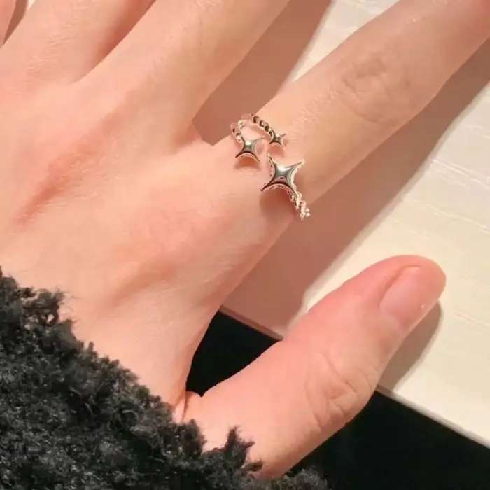 Four Pointed Star Rings For Women - Image 5