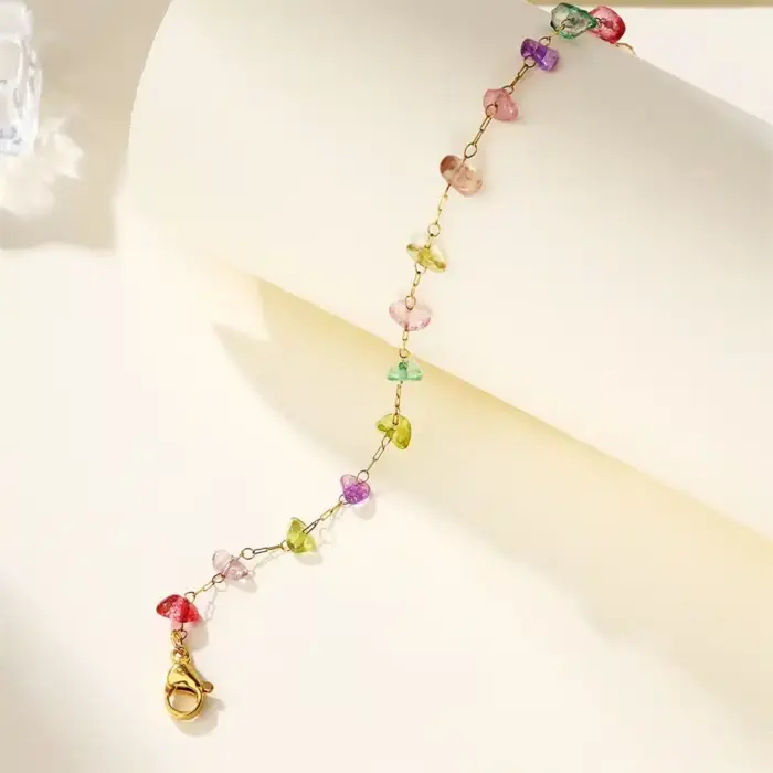 Colorful Natural Stone Anklet For Women - Image 2