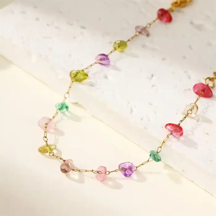 Colorful Natural Stone Anklet For Women - Image 4