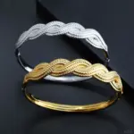 Stainless Steel Twisted Bangles For Women