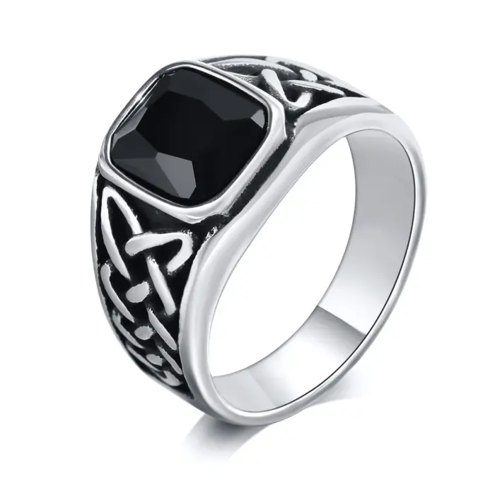 Square Stone Ring For Men - Image 3