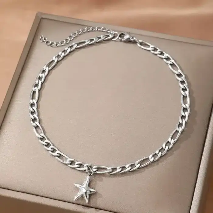 Stainless Steel Star Anklet For Women - Image 3