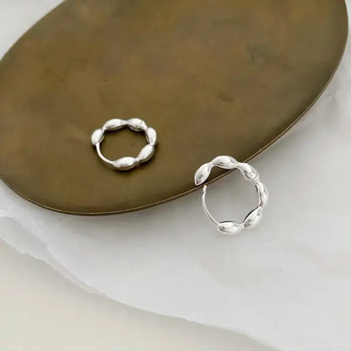 925 Sterling Silver Hoop Earrings - Image 3