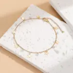 Stainless Steel Zircon Star Anklets For Women - Image 4