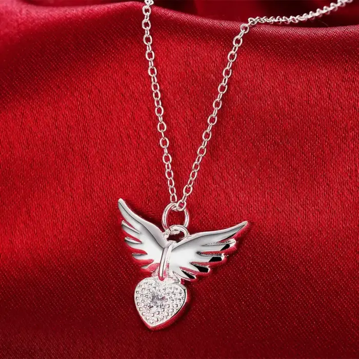 925 Sterling Silver Heart Pendant Necklace For Women - Image 6