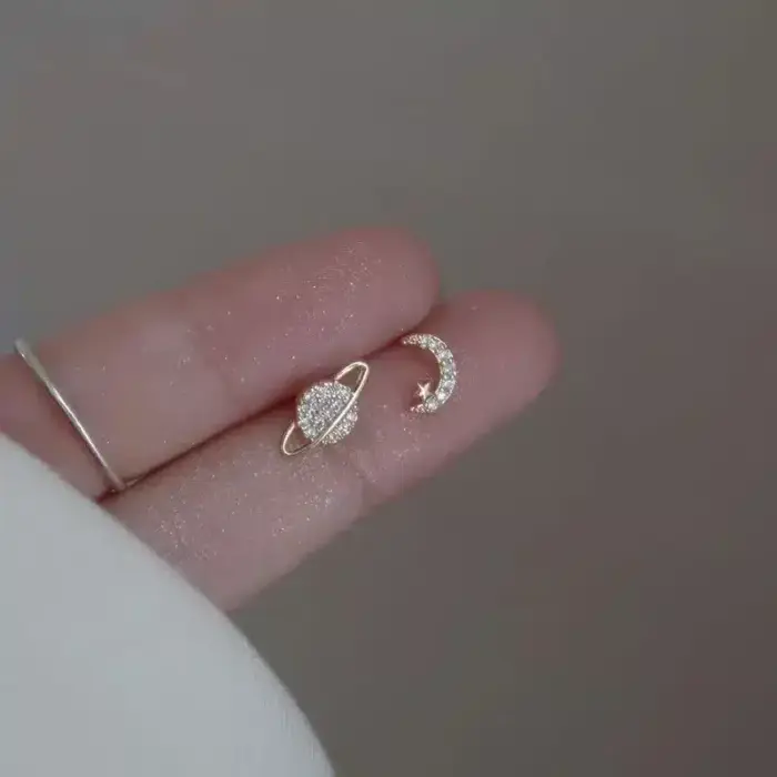 Simple Silver Piercing Stud Earrings - Image 5