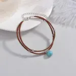 Boho Turquoise Bead Anklet For Women - Image 2
