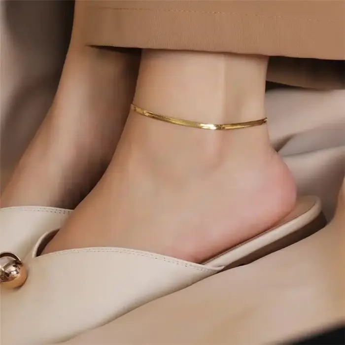 Simple Stainless Steel Anklet For Women - Image 1