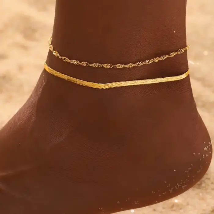 Simple Stainless Steel Anklet Fro Women - Image 4