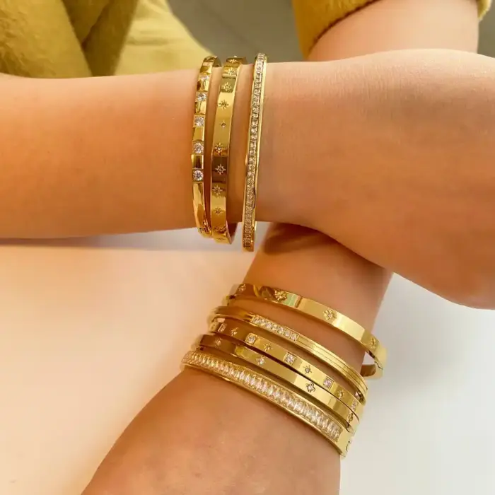 New Waterproof Cubic Zirconia Bangles For Women - Image 5