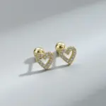 Hypoallergenic Heart Stud Earrings For Women - Image 2