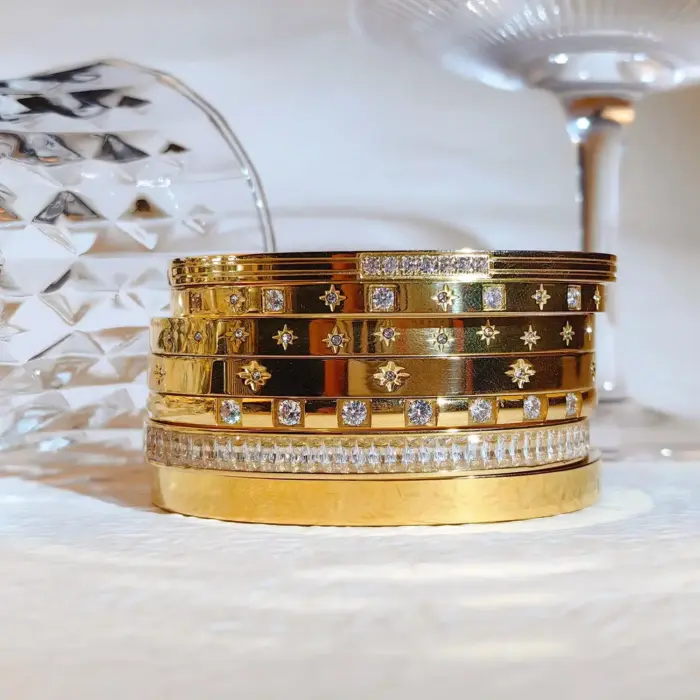 New Waterproof Cubic Zirconia Bangles For Women - Image 6