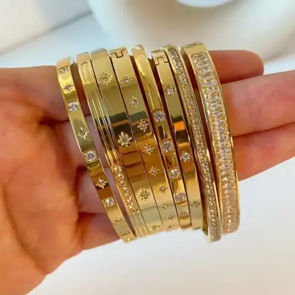 New Waterproof Cubic Zirconia Bangles For Women