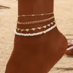 Heart Chain Anklet Set for Women