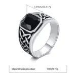 Square Stone Ring For Men - Image 4