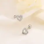 Hypoallergenic Heart Stud Earrings For Women - Image 6