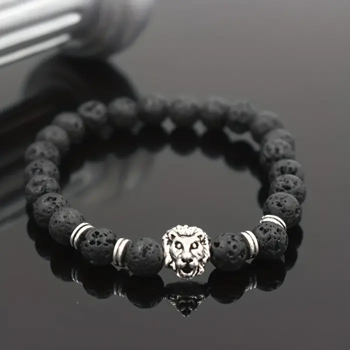 Lava Volcanic Stone Bracelet For Men - Image 4