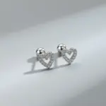 Hypoallergenic Heart Stud Earrings For Women - Image 3
