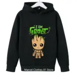 Groot Print Hoodies For Boys
