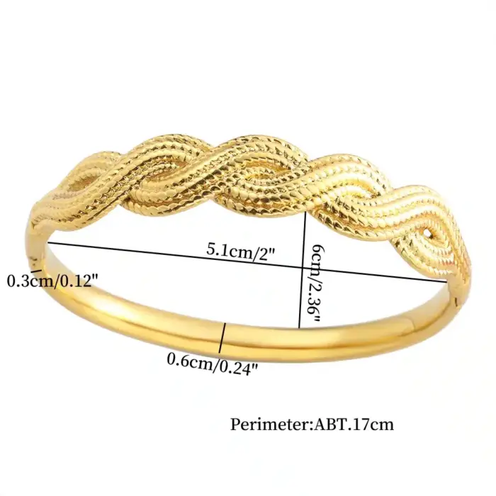 Stainless Steel Twisted Bangles For Women - Image 4