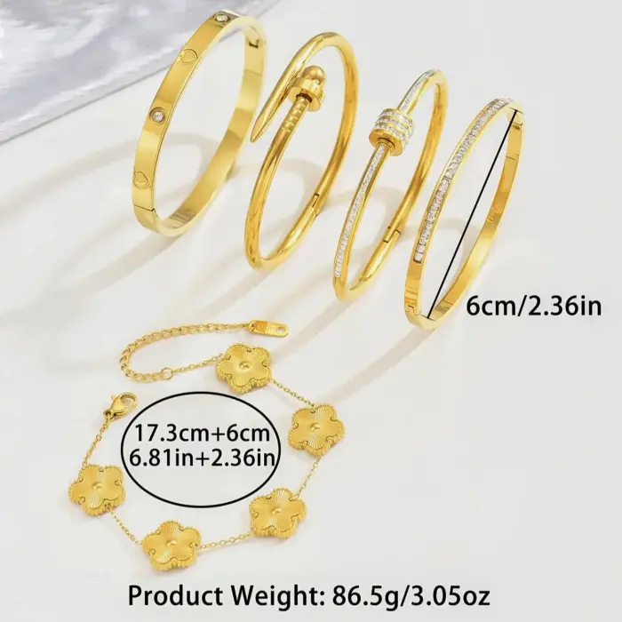 Stainless Steel Lucky Bangles For Women - Image 4