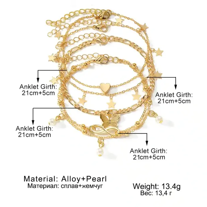 Adjustable Anklet Set For Women - Image 5
