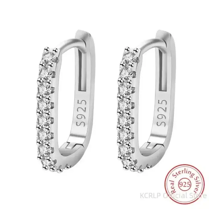 925 Sterling Silver Circle Hoop Earrings For Women - Image 1