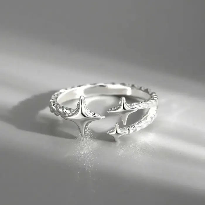 Four Pointed Star Rings For Women - Image 2