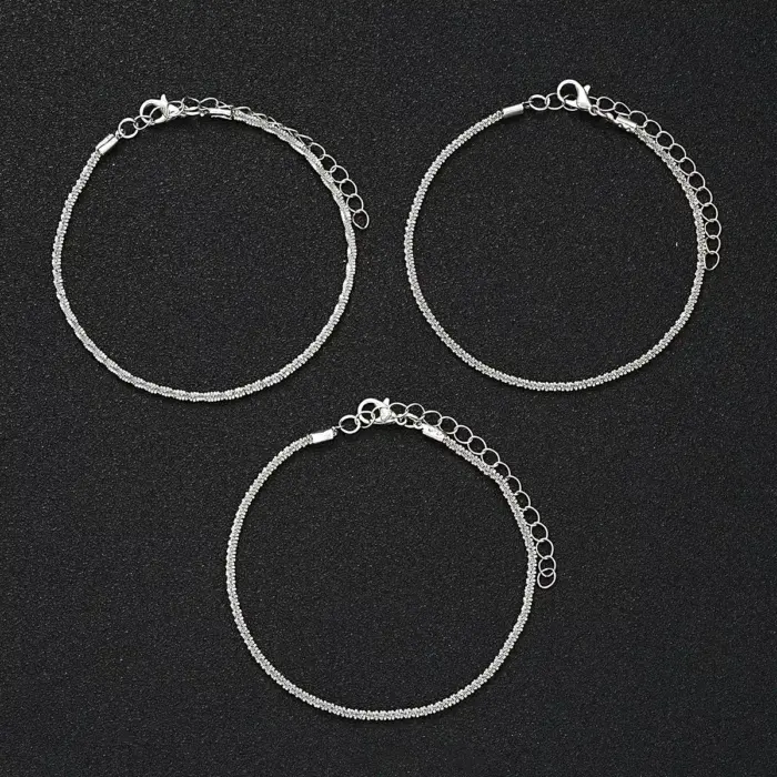 5 Pcs Metal Anklet Set For Women - Image 6