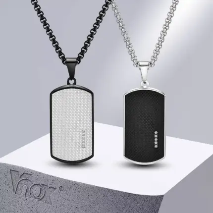 Stainless Steel Tag Necklace For Men
