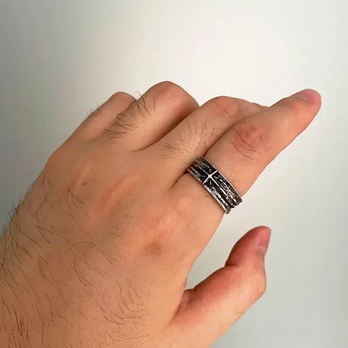 Retro Starry Night Ring For Men - Image 5